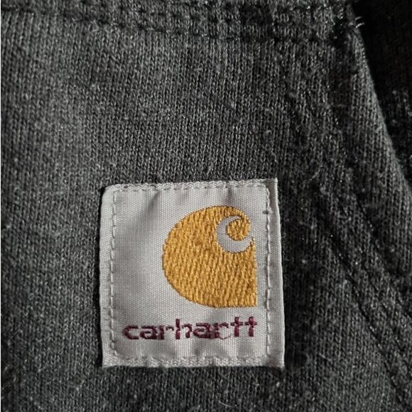 Carhartt Loose Fit Full Zip Black Hoodie Large Flaw On Hood - Picture 5 of 8